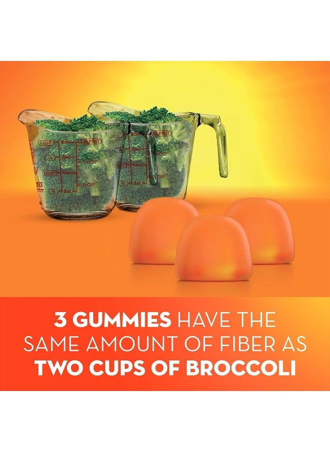 Daily Fiber Gummies, Orange Flavored, No Sugar Added, 5g Prebiotic Plant Based Fiber Blend, 72 Count