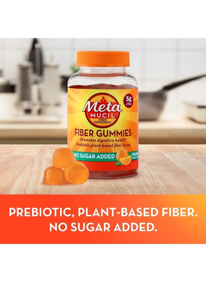 Daily Fiber Gummies, Orange Flavored, No Sugar Added, 5g Prebiotic Plant Based Fiber Blend, 72 Count