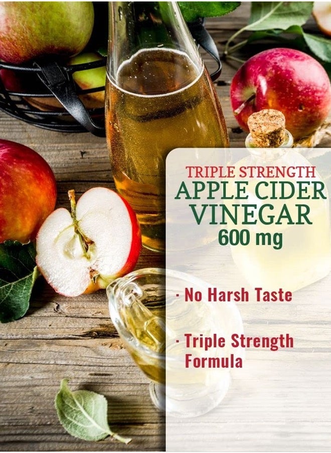 Triple Strength Apple Cider Vinegar Quick Release Capsules,1200 mg,60 capsules