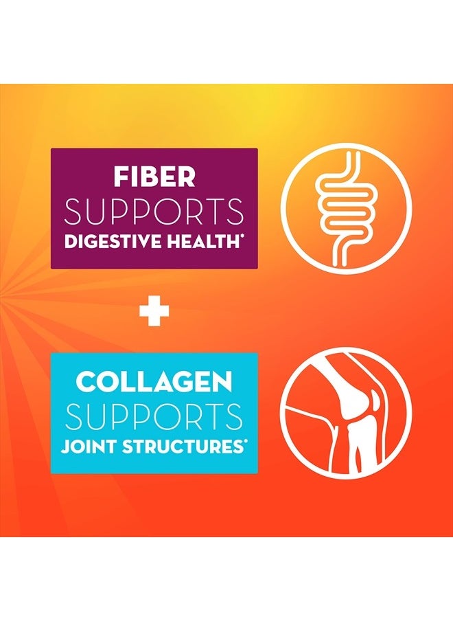 Daily Fiber + Collagen, Psyllium Husk Powder, Plant Based, Sugar-Free with Stevia, 3-in-1 Fiber for Digestive Health, Orange Flavored, 90 Doses (29.8 OZ Fiber Powder)