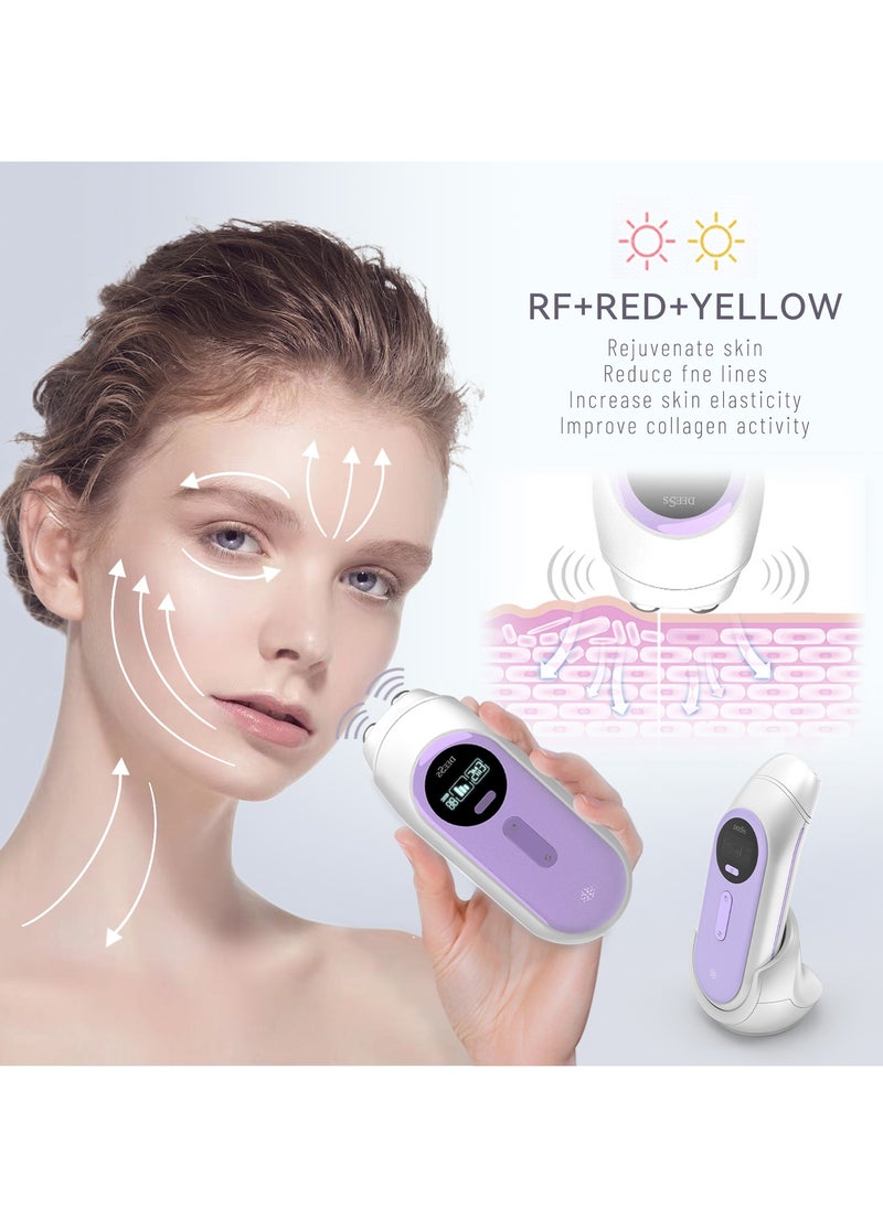 MLAY T14 Sky Blue 500000 Flashes Home Ice Hair Removal Device Portable Multifunctional Permanent Painless Safe and Fast Hair Removal Epilator With Gift Of DEESS GP520 Radio Frequency Beauty Device
