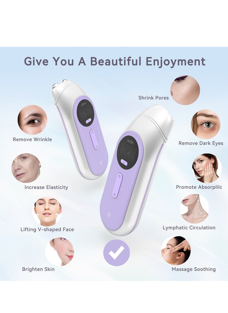 MLAY T14 Sky Blue 500000 Flashes Home Ice Hair Removal Device Portable Multifunctional Permanent Painless Safe and Fast Hair Removal Epilator With Gift Of DEESS GP520 Radio Frequency Beauty Device