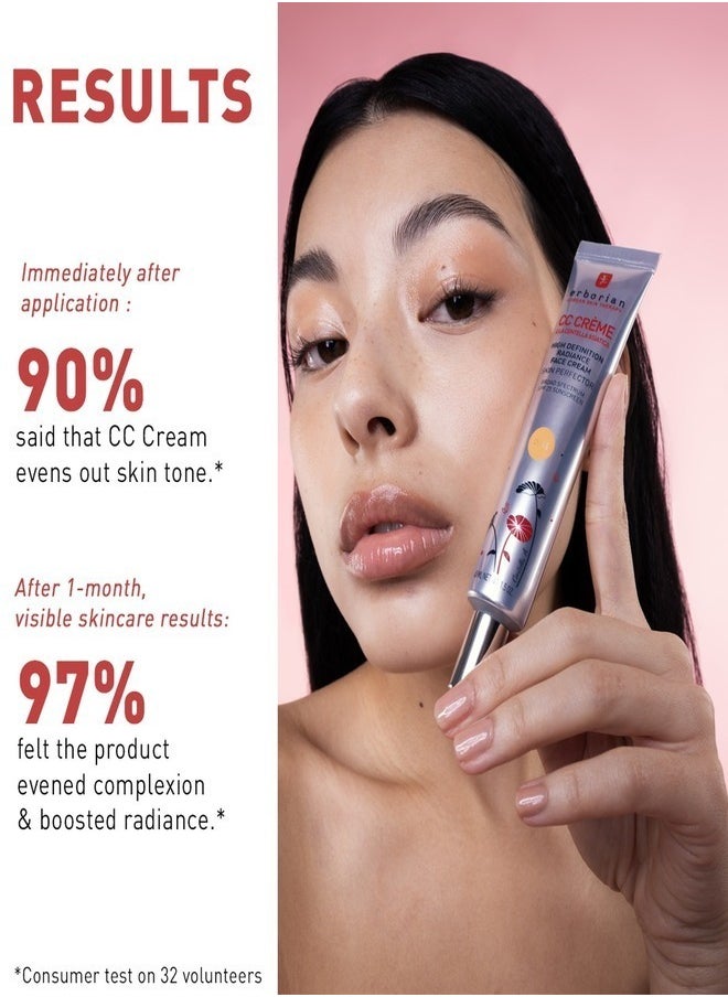 Erborian Color Correcting CC Cream with Centella Asiatica SPF 25, Clair - Lightweight Coverage & Sun Protection (45ml)