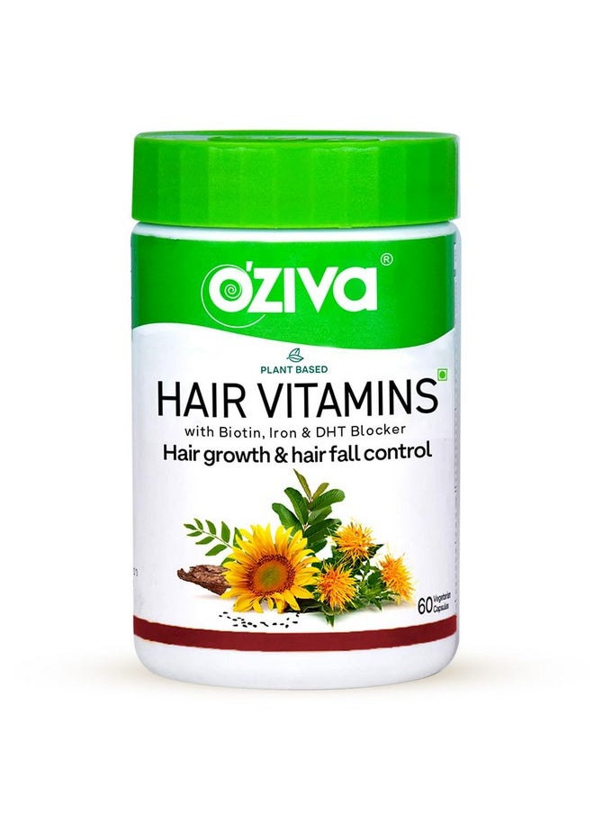 OZiva Hair Vitamin Capsules for Hair Growth & Hair Fall Control, 60 Cap and OZiva+ Advanced Hair Growth Serum with 3% Redensyl & 1% Lindera Root Extract | Balances Scalp Microbiome 30ml