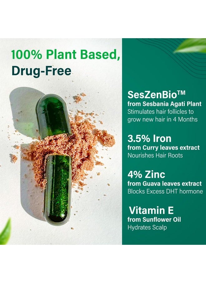 OZiva Hair Vitamin Capsules for Hair Growth & Hair Fall Control, 60 Cap and OZiva+ Advanced Hair Growth Serum with 3% Redensyl & 1% Lindera Root Extract | Balances Scalp Microbiome 30ml