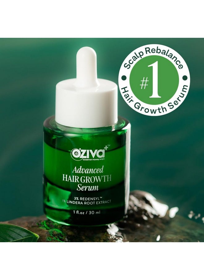 OZiva Hair Vitamin Capsules for Hair Growth & Hair Fall Control, 60 Cap and OZiva+ Advanced Hair Growth Serum with 3% Redensyl & 1% Lindera Root Extract | Balances Scalp Microbiome 30ml
