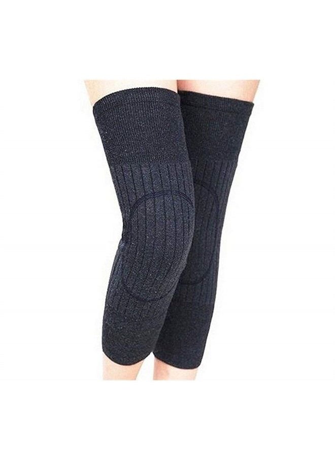 Unisex Winter Warm Thicken Cashmere Wool Knee Brace Support Pads Leg Warmers Thin Knee Sleeves for Men and Women Sports and Daily Wear (Dark Grey)