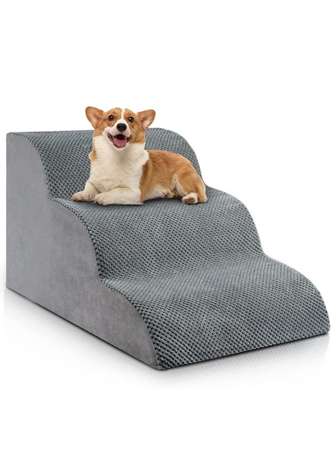 Dog Stairs for Small Dogs, 3-Step Dog Stairs for High Beds and Couch, Pet Steps for Small Dogs and Cats，Non-Slip Stable Indoor Dog Steps