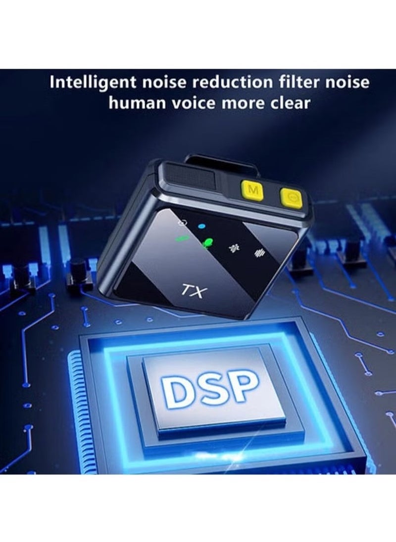 F15-2 Wireless Collar Microphone for iPhone/Android/Type C, 99% Noise Cancellation, 48K High-Fidelity Recording, Low Latency, 5-6 Hours Battery, ENC Noise Reduction, Karaoke, Interviews, and Stage Performance