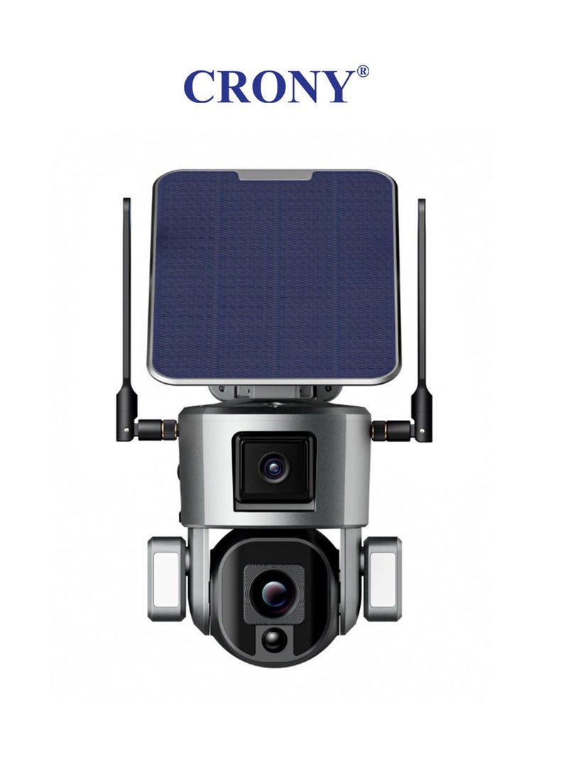 4MP Dual - Lensed S5 Security Camera with 4K Resolution, 4G/Wi-Fi Connectivity, Solar/Battery Power, 10x Zoom, PTZ (355°H/90°V), 20000mAh Battery, IP66 Waterproof, Two - way Audio, TF Card/Cloud Storage