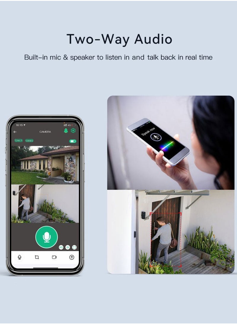 4MP Dual - Lensed S5 Security Camera with 4K Resolution, 4G/Wi-Fi Connectivity, Solar/Battery Power, 10x Zoom, PTZ (355°H/90°V), 20000mAh Battery, IP66 Waterproof, Two - way Audio, TF Card/Cloud Storage