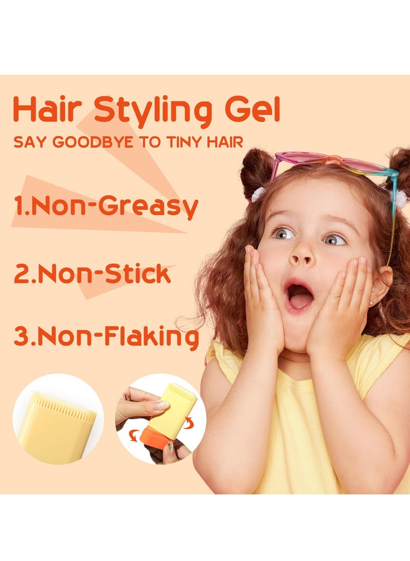 Hair Styling Gel for Kids, Children's Hair Wax Stick - Built-in Comb 2-in-1 Hair Finishing Stick, Natural Ingredients Refreshing and Non-Greasy, Easy to Styling, 0.71oz