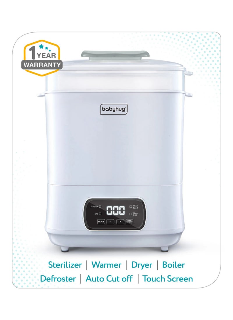 Babyhug 7-in-1 Sterilizer Warmer & Dryer - Kills 99.99% Bacteria, Fast Warming, BPA Free, LED Panel