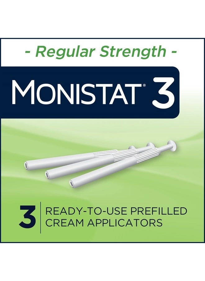 3 Day Yeast Infection Treatment for Women, 3 Miconazole Pre-Filled Cream Applicators, 1 Pack
