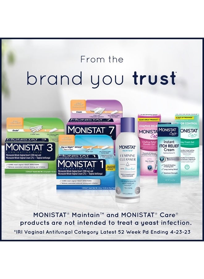 3 Day Yeast Infection Treatment for Women, 3 Miconazole Pre-Filled Cream Applicators, 1 Pack