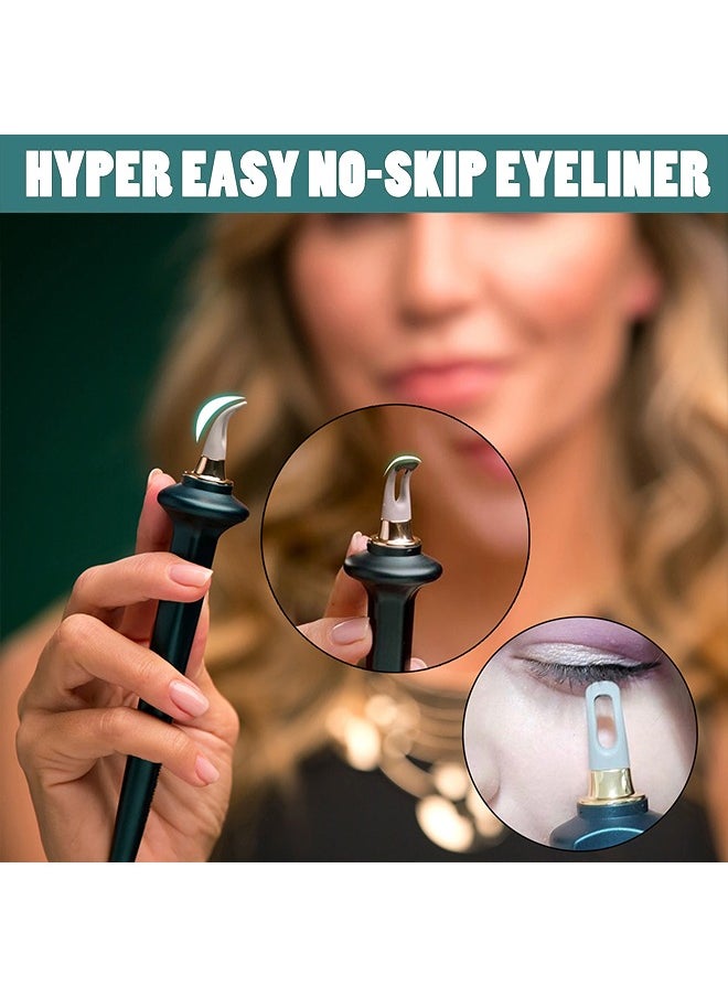 DNM Easy No-Skip Eyeliner,DNM Wand & Long-Wear Eyebrow Cream/ Eyeliner Cream (Black), Multi-Purpose Make-Up Application Tool, Universal Design for Easy Eye & Eyebrow& Lip Liner, Versatile and Reusable