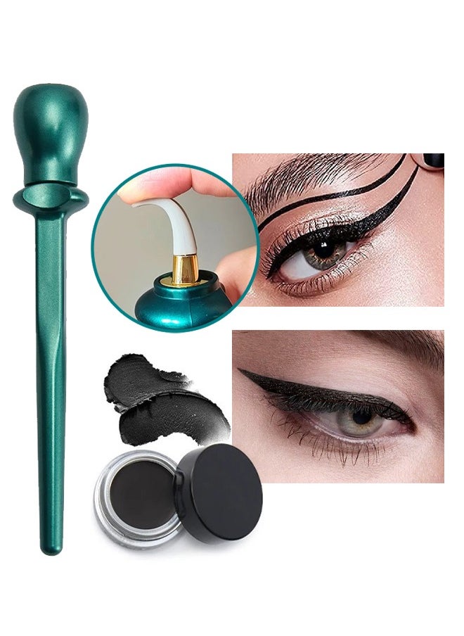DNM Easy No-Skip Eyeliner,DNM Wand & Long-Wear Eyebrow Cream/ Eyeliner Cream (Black), Multi-Purpose Make-Up Application Tool, Universal Design for Easy Eye & Eyebrow& Lip Liner, Versatile and Reusable