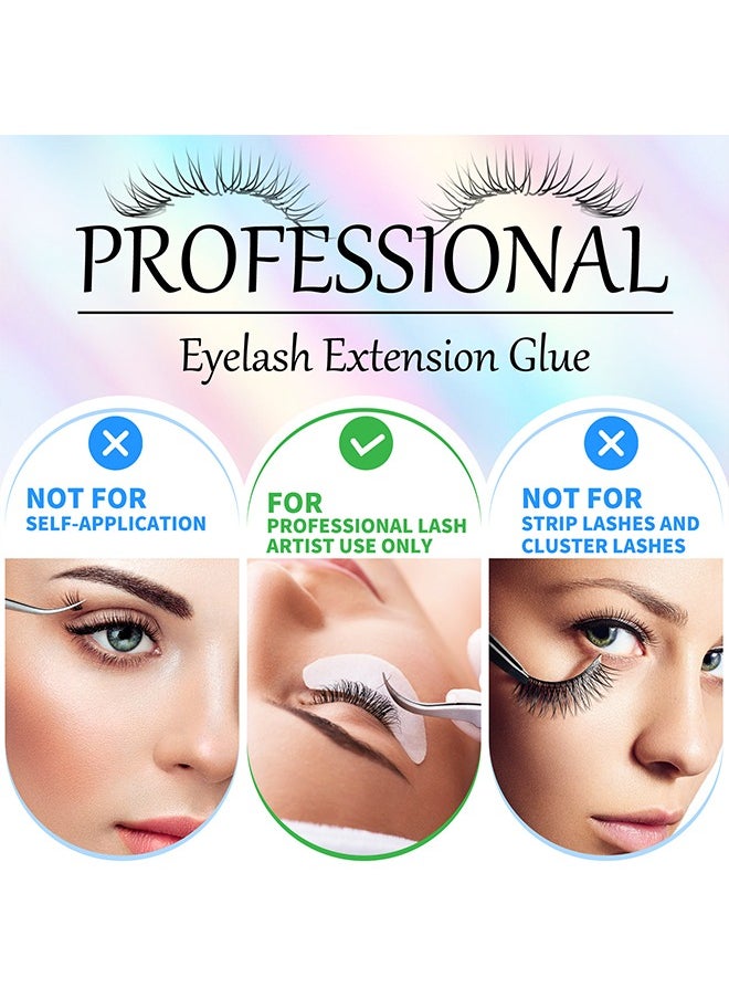 Professional Eyelash Extension Glue-Lash Extension Glue for Strong Bond and High Flexibility Ultra Hold Instant Dry Low Fume and Extra Strong Black Adhesive Lash Bond Lash Glue