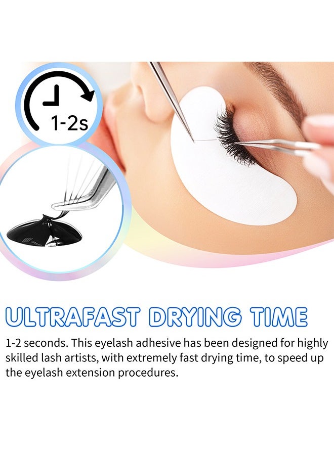 Professional Eyelash Extension Glue-Lash Extension Glue for Strong Bond and High Flexibility Ultra Hold Instant Dry Low Fume and Extra Strong Black Adhesive Lash Bond Lash Glue