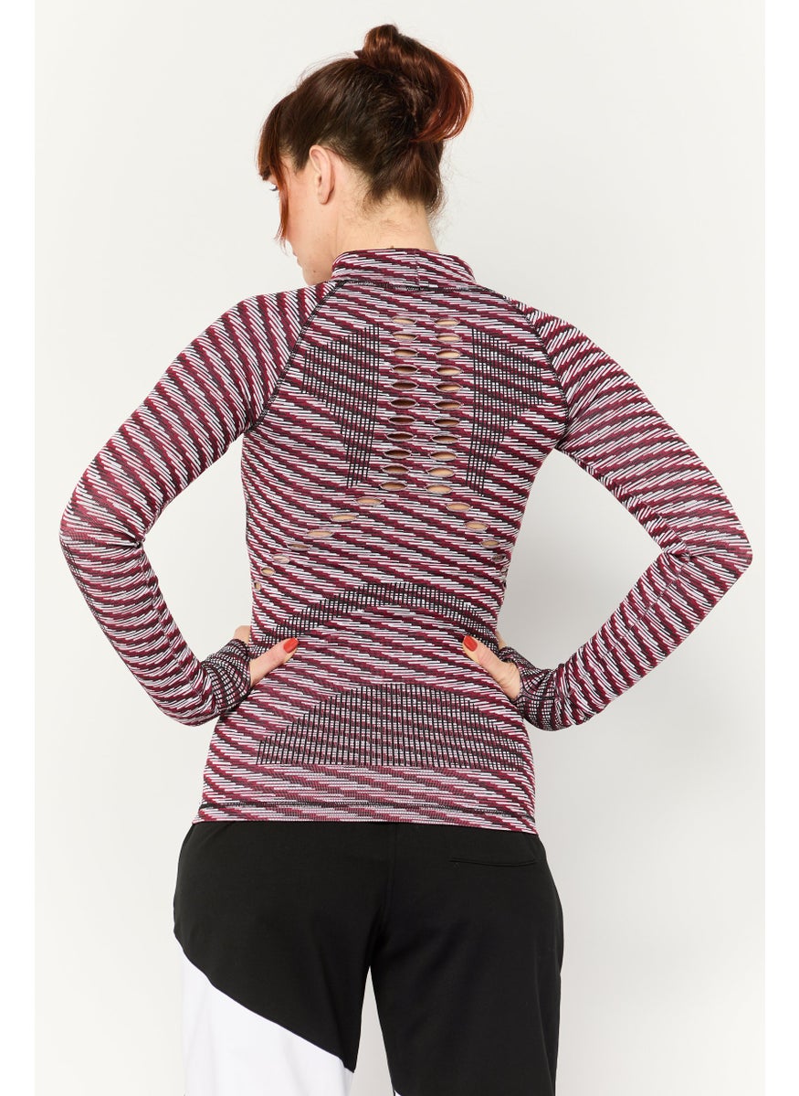 Women Sportswear Fit Long Sleeve Training Top, Maroon