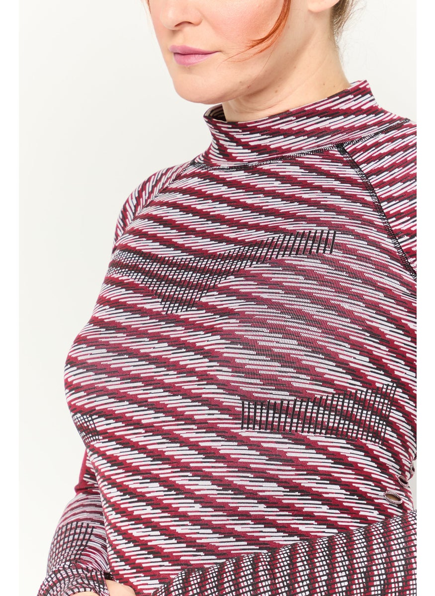 Women Sportswear Fit Long Sleeve Training Top, Maroon
