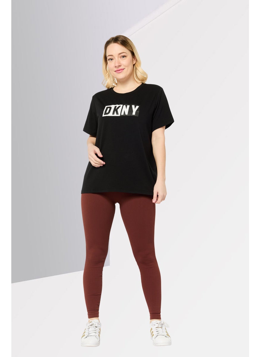 Women Sportswear Fit Short Sleeve Training T-Shirts, Black