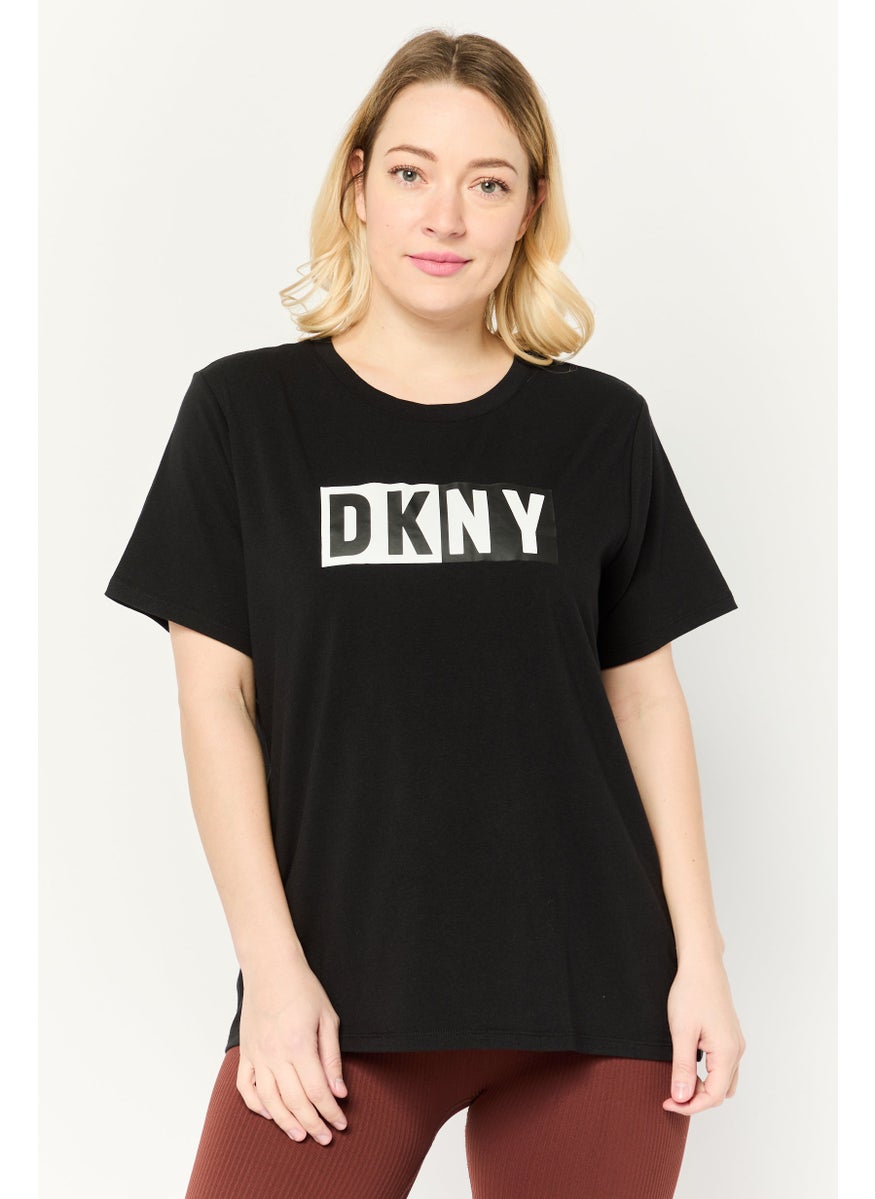 Women Sportswear Fit Short Sleeve Training T-Shirts, Black