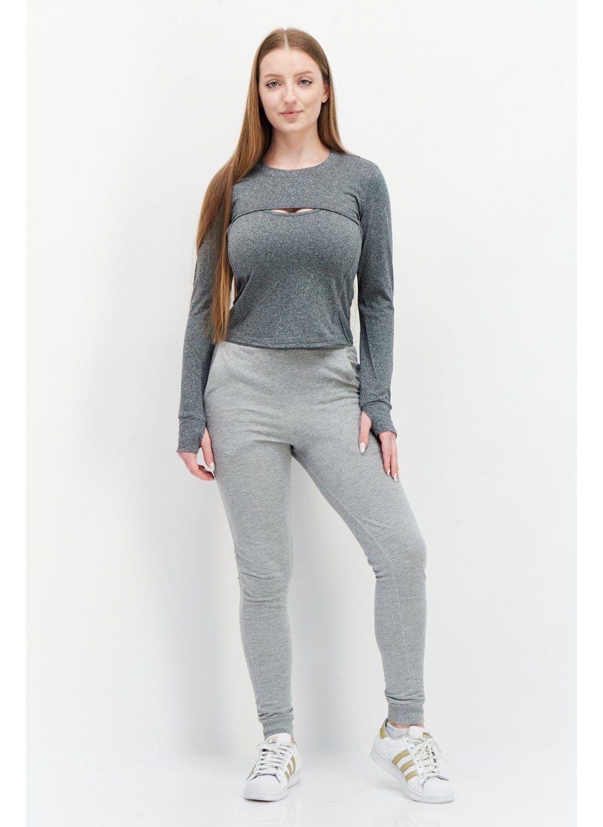 Women Sportswear Fit 2 Pc Shrug And Tank Top, Grey