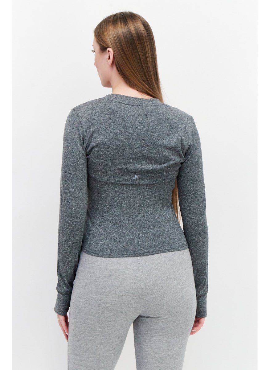 Women Sportswear Fit 2 Pc Shrug And Tank Top, Grey