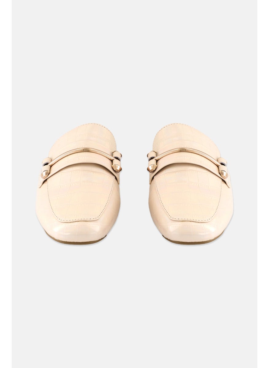 Women Kite Slip On Mules, Beige