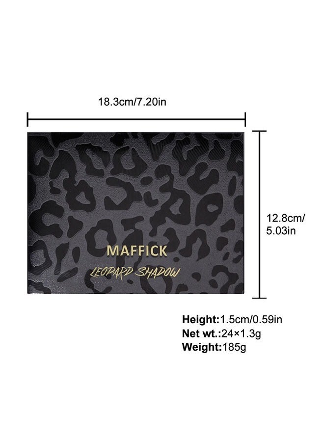 MAFFICK 24-Color Leopard Eyeshadow Palette - Color Changing Pearl Light, Matte Finish, Long-lasting Makeup #02