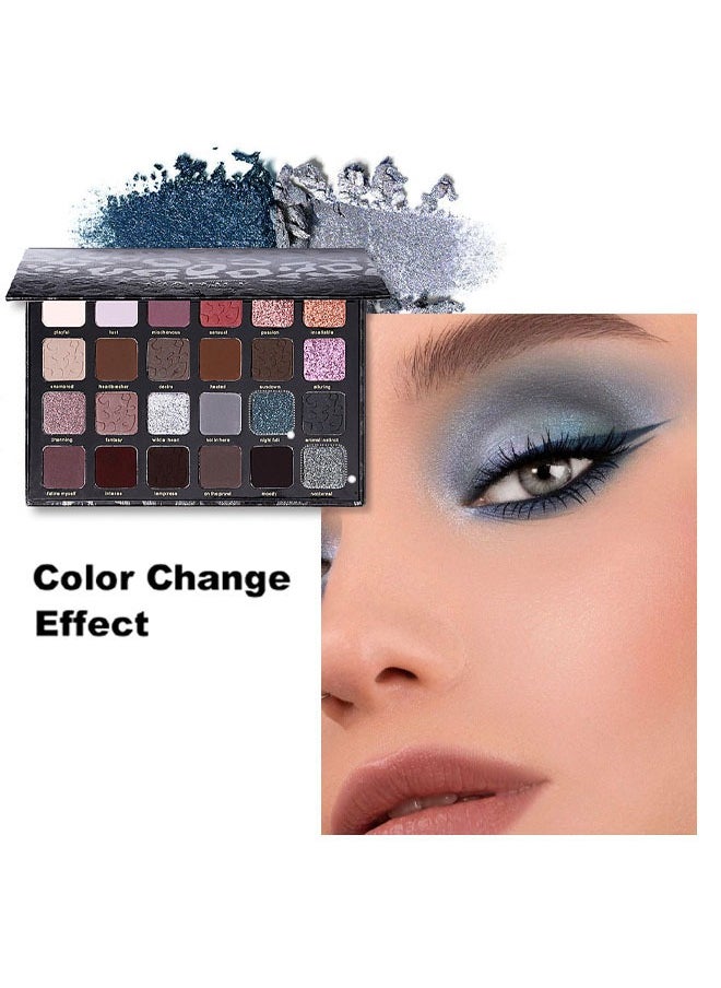 MAFFICK 24-Color Leopard Eyeshadow Palette - Color Changing Pearl Light, Matte Finish, Long-lasting Makeup #02