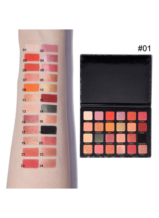 MAFFICK 24-Color Leopard Eyeshadow Palette - Color Changing Pearl Light, Matte Finish, Long-lasting Makeup #01