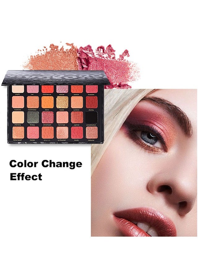 MAFFICK 24-Color Leopard Eyeshadow Palette - Color Changing Pearl Light, Matte Finish, Long-lasting Makeup #01