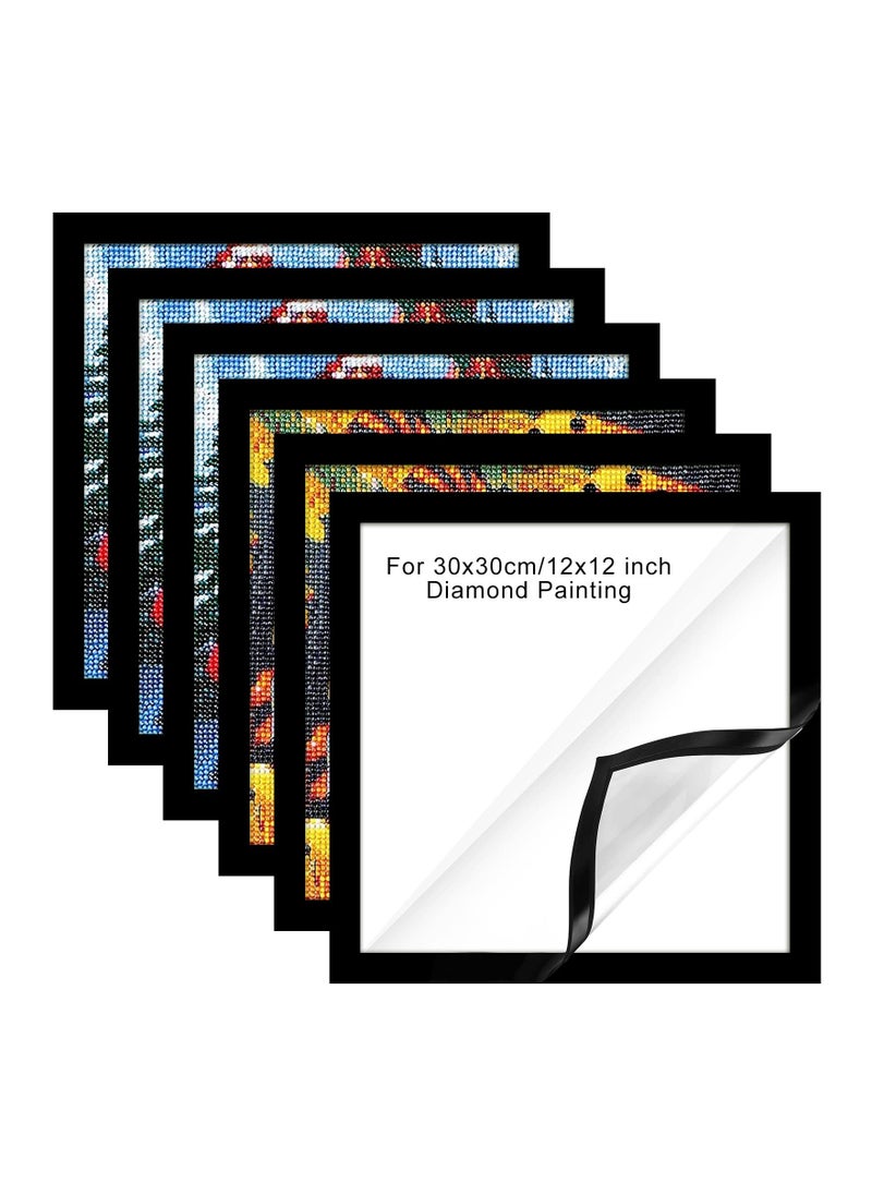 SYOSI 6 Pcs Diamond Art Frames, Magnetic Picture Frame, 12 x 12 Inch Frames, Self-adhesive Diamond Art Frames for Wall Window Home Office Photo Display