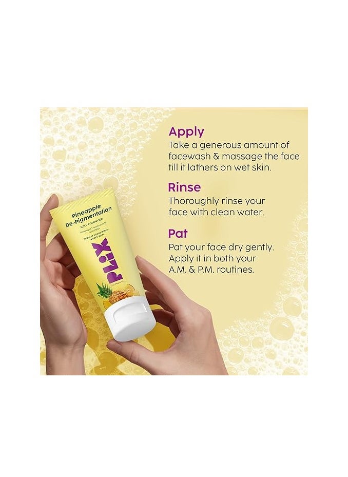 The Plant Fix 5% Foaming Face Serum & Wash Set in Pineapple Shape for pigmentation, dark spots, dull, brighter and even skin