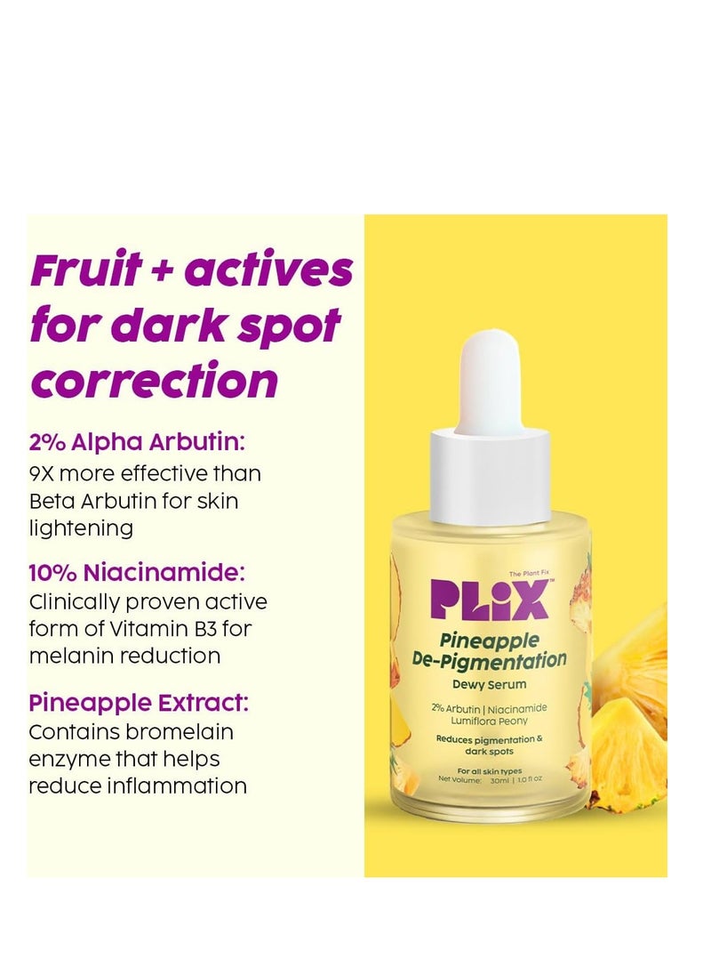 The Plant Fix 5% Foaming Face Serum & Wash Set in Pineapple Shape for pigmentation, dark spots, dull, brighter and even skin