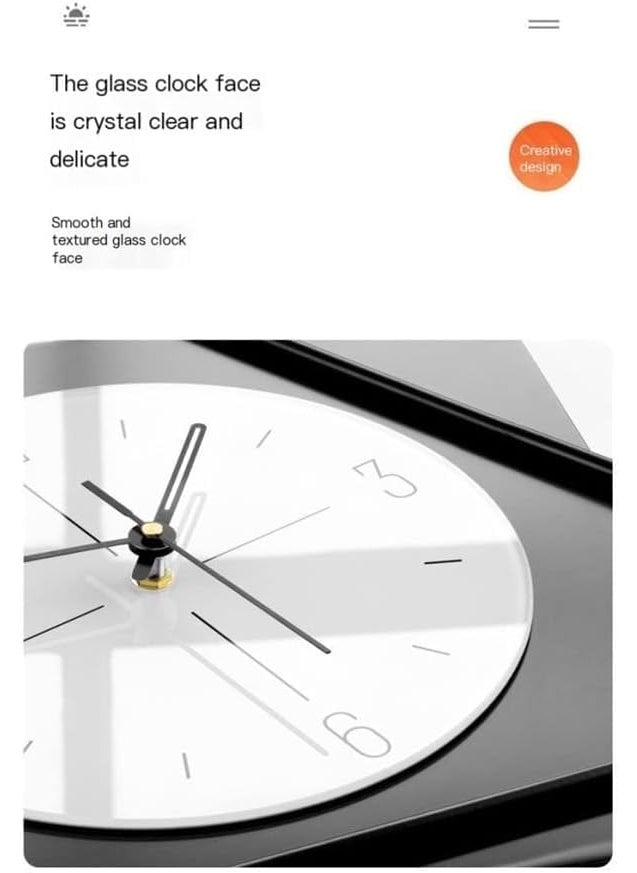 waqif Large Wall Clocks for Living Room Decor Modern Pendulum Wall Clock Silent Quartz Battery Operated Non-Ticking for Bedroom Kitchen Office Black Metal Deer Clock Wall Decor for Home Indoor