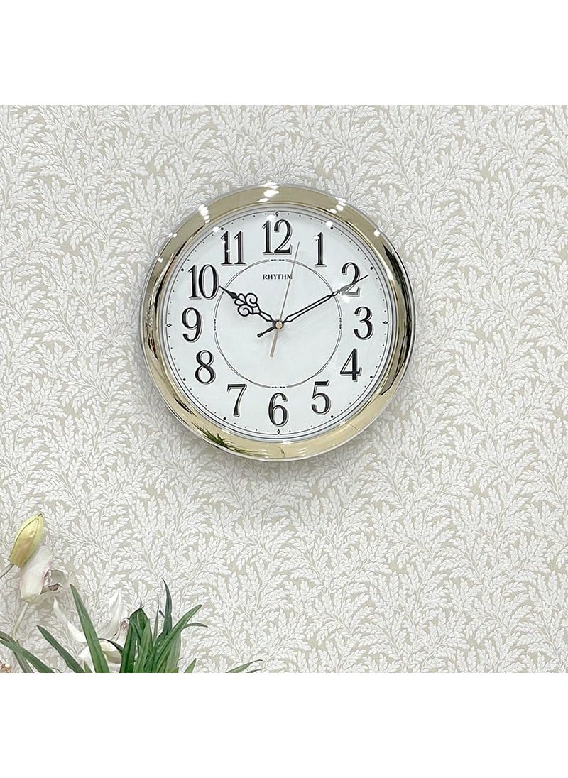 RHYTHM (Japan Plastic Case Silent Silky Move, Convex Glass, Golden Dial Plastic Case Dimation - ?30.3x30.3x4.2cms / 720g
