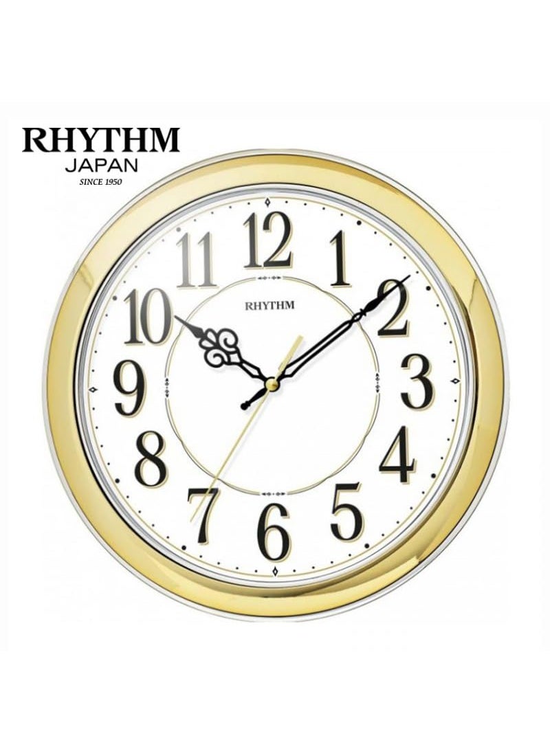 RHYTHM (Japan Plastic Case Silent Silky Move, Convex Glass, Golden Dial Plastic Case Dimation - ?30.3x30.3x4.2cms / 720g