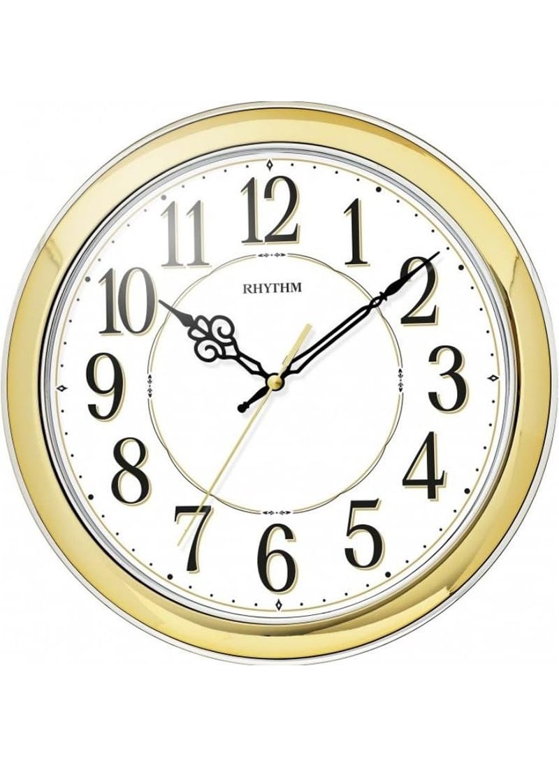 RHYTHM (Japan Plastic Case Silent Silky Move, Convex Glass, Golden Dial Plastic Case Dimation - ?30.3x30.3x4.2cms / 720g