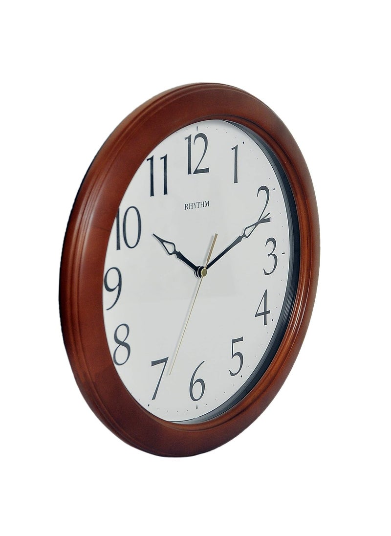 RHYTHM Wood Wall Clock (Brown_1.1 Inch X 12.2 Inch X 12.2 Inch)