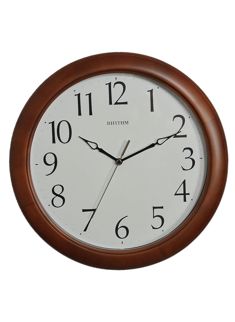 RHYTHM Wood Wall Clock (Brown_1.1 Inch X 12.2 Inch X 12.2 Inch)
