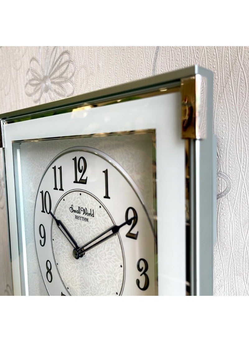 RHYTHM Magic Motion Clock 12+12 Melodies & 6 X-Mas Songs (CTS Sound),Hourly Melody,Automatic Melody Silencer by Sensor,Monitor Switch,Volume Control Switch,Double Pendulum (23X55X9.4cm)