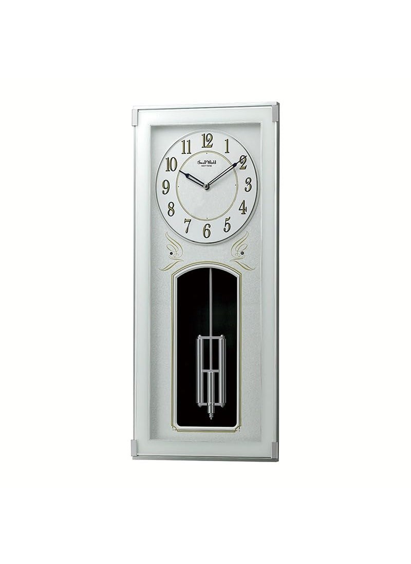 RHYTHM Magic Motion Clock 12+12 Melodies & 6 X-Mas Songs (CTS Sound),Hourly Melody,Automatic Melody Silencer by Sensor,Monitor Switch,Volume Control Switch,Double Pendulum (23X55X9.4cm)