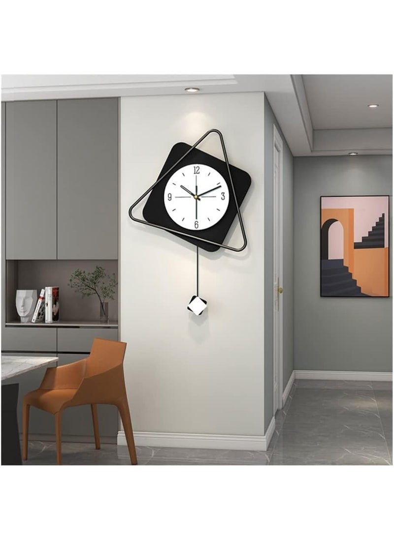 waqif Modern Wall Clock for Living Room Decor Pendulum Large Silent Big Kitchen Wall Clock for Bedroom Black and White Decorative Office Non Ticking Battery Operated Wall Watch