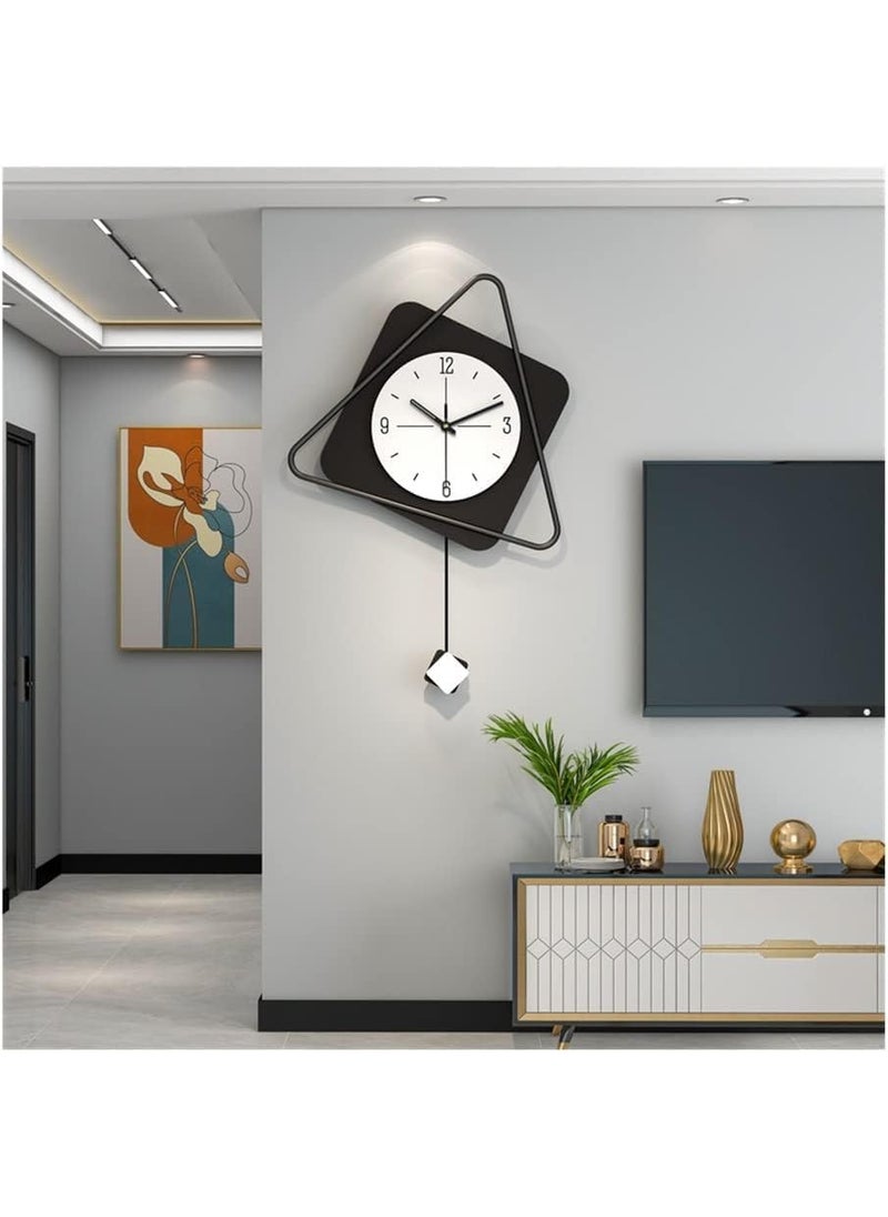waqif Modern Wall Clock for Living Room Decor Pendulum Large Silent Big Kitchen Wall Clock for Bedroom Black and White Decorative Office Non Ticking Battery Operated Wall Watch