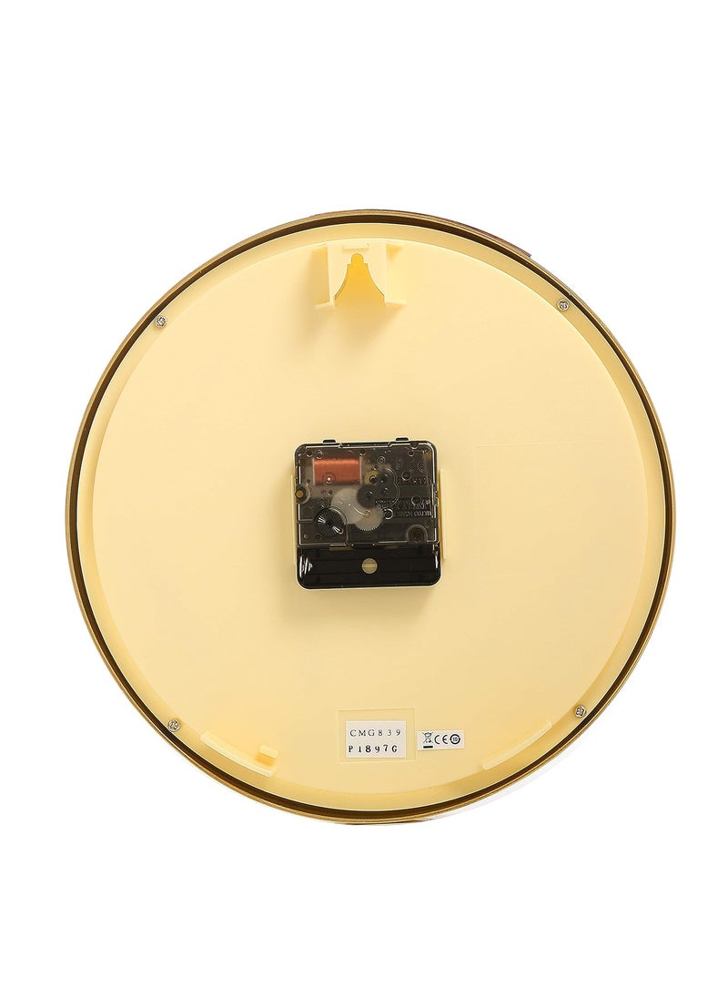 RHYTHM (Japan Plastic Round Clock Value Added Wall Clock 3D Numerals, Silent Silky Move Plastic Case Analogue ⌀24x24x5.0cms