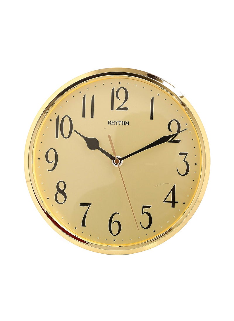RHYTHM (Japan Plastic Round Clock Value Added Wall Clock 3D Numerals, Silent Silky Move Plastic Case Analogue ⌀24x24x5.0cms