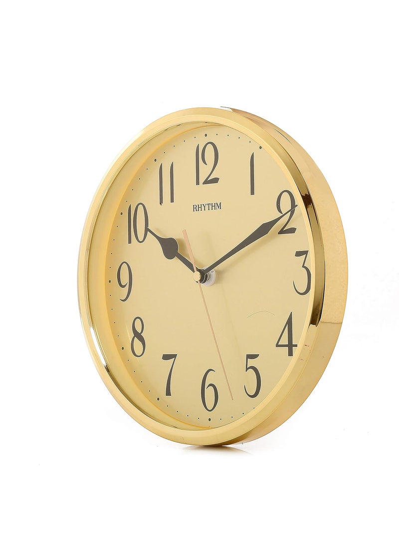 RHYTHM (Japan Plastic Round Clock Value Added Wall Clock 3D Numerals, Silent Silky Move Plastic Case Analogue ⌀24x24x5.0cms